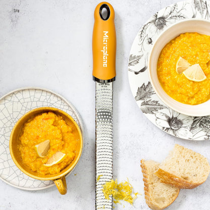 Premium Classic Series Zester - Pomegranate Red | Lemon Zester tool, Hard Cheese & Vegetable Grater | For Citrus, Parmesan Cheese, Garlic, Ginger, Nutmeg | Fine Stainless Steel Blade, Made in USA