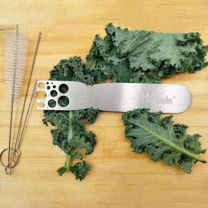 Herb Strippers 11 Holes-Stainless Steel Kitchen Leaf Stripping Tool- Perfect for Removing Stems From Herbs & Kale (1 Pack Herb Stripper Long)
