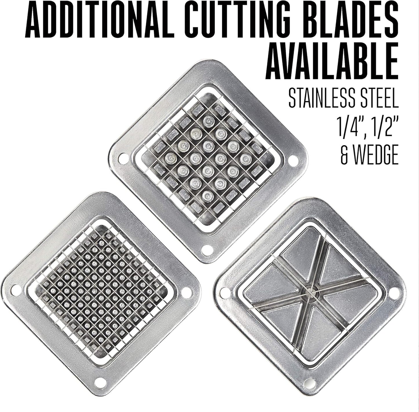 Weston Professional French Fry Cutter for Potatoes and Vegetable Dicer, 3/8” Stainless Steel Cutting Blade, Suction Cup and Wall-Mount Feet, Restaurant-Quality, Black (36-3550-W)