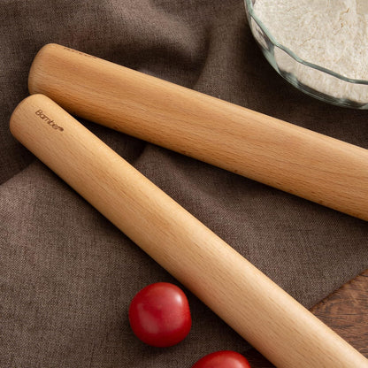 Bamber Wood Rolling Pin for Baking Wooden Rolling Dowel Stick Dough Roller for Cookie Dumpling Pastry Pizza Tortilla, 15'' by 1.5''