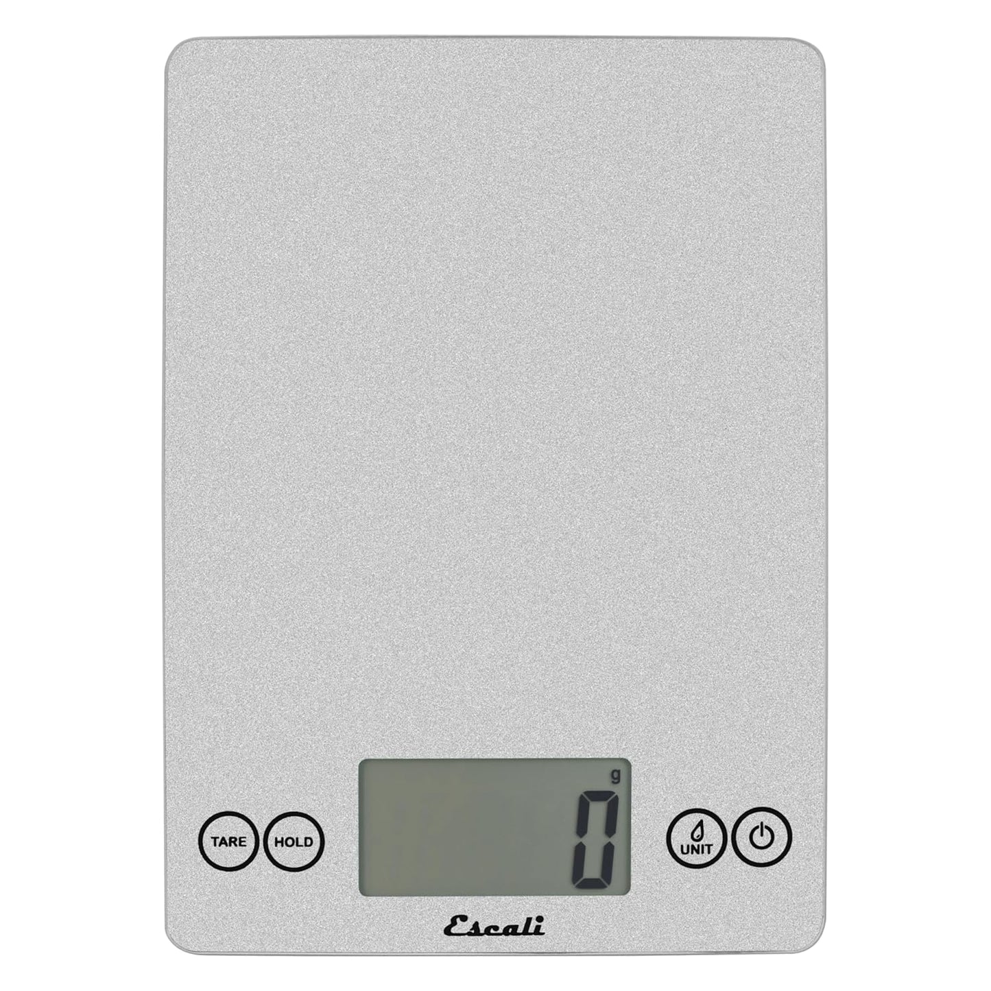 Escali Arti Glass Food Scale Digital Countertop Kitchen, Baking and Cooking Scale with Nutrition and Calorie Counter, 15-Pound Capacity, 9" x 6.5" x .75", Gray Storm