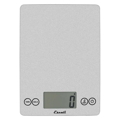 Escali Arti Glass Food Scale Digital Countertop Kitchen, Baking and Cooking Scale with Nutrition and Calorie Counter, 15-Pound Capacity, 9" x 6.5" x .75", Gray Storm
