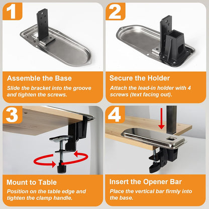 Commercial Can Opener Heavy Duty, Manual Tabletop Can Opener with 2 Blades