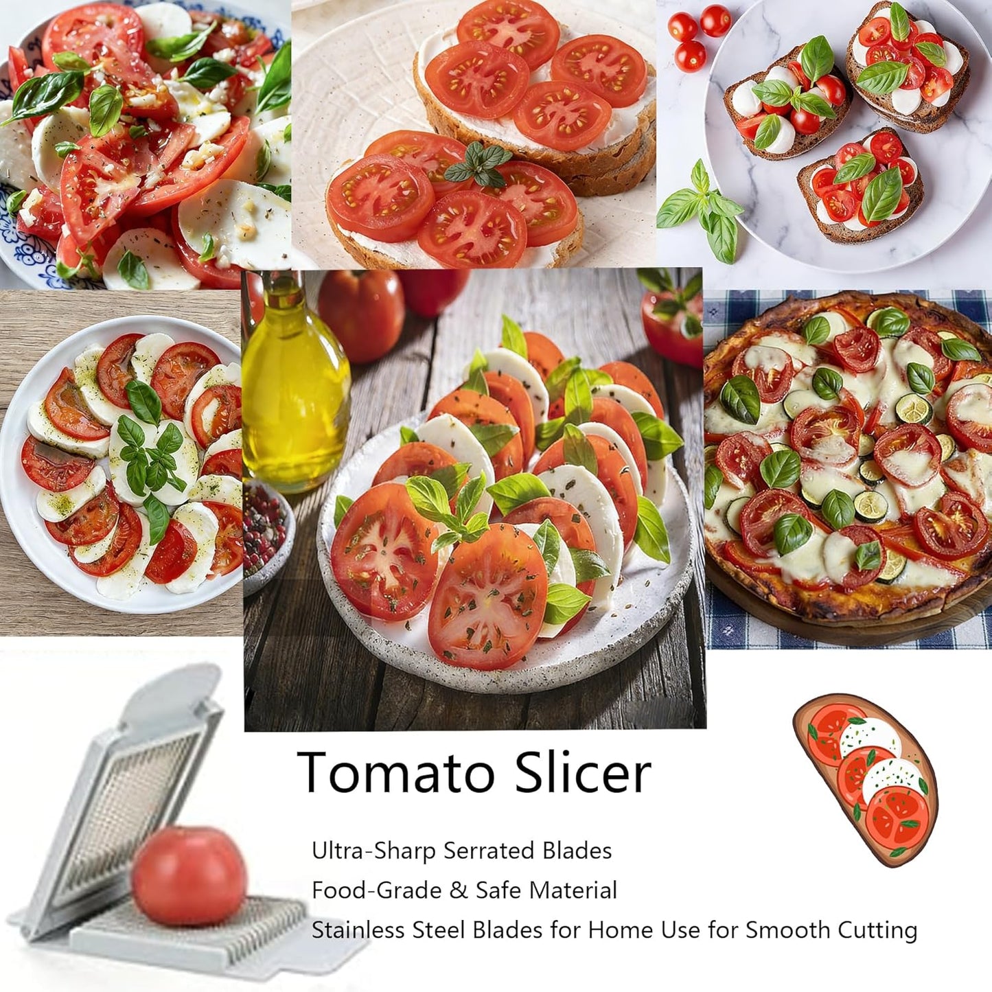 Tomato Slicer, Tomato Cutter Vegetable Slicer, Stainless Steel Blades for Home Use for Smooth Cutting, gadgets for home to make life easier