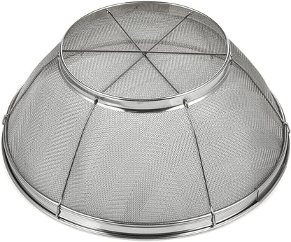 Juvale Stainless Steel Fine Mesh Strainer - Durable Rust-Resistant Mesh Colander - Ergonomic Handle Rice Colander - Ultra-Fine Flour Sifter - Dishwasher Safe with Stable Design - 11 in x 4 in, Silver