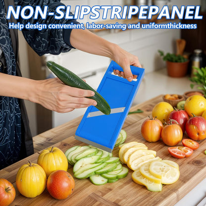 Mini Mandoline Slicer,Portable Vegetable Slicer Handheld with Stainless Steel Blade, Hand Held Slicers for Vegetables, Fruits, Potatoes, Cheese, Carrots, Quick Uniform Slice,Blue