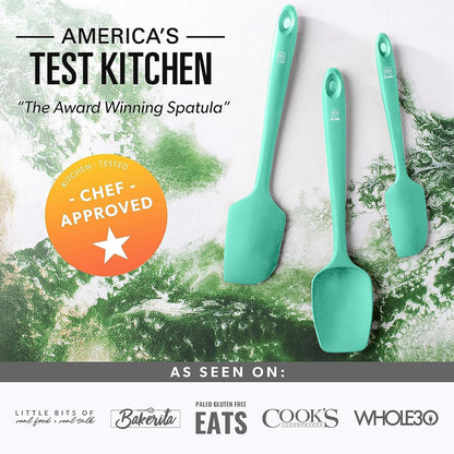 DI ORO Silicone Spatula Set - Rubber Kitchen Spatulas for Baking, Cooking, & Mixing - 600°F Heat-Resistant & BPA Free Silicone Scraper Spatulas for Nonstick Cookware - Dishwasher Safe (4pc, Black)