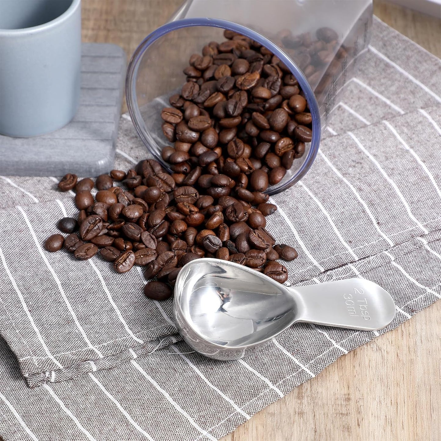 Stainless Steel Coffee Scoop Short Handled Measure Scooper Metal Measuring Spoon Coffee Scoop For Ground Coffee Bean Espresso Powder For Canisterss/Jars(2tbsp)