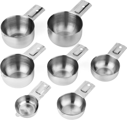 Hudson Essentials Stainless Steel Measuring Cups and Spoons Set - Stackable Set with Spout (11 Piece Set)