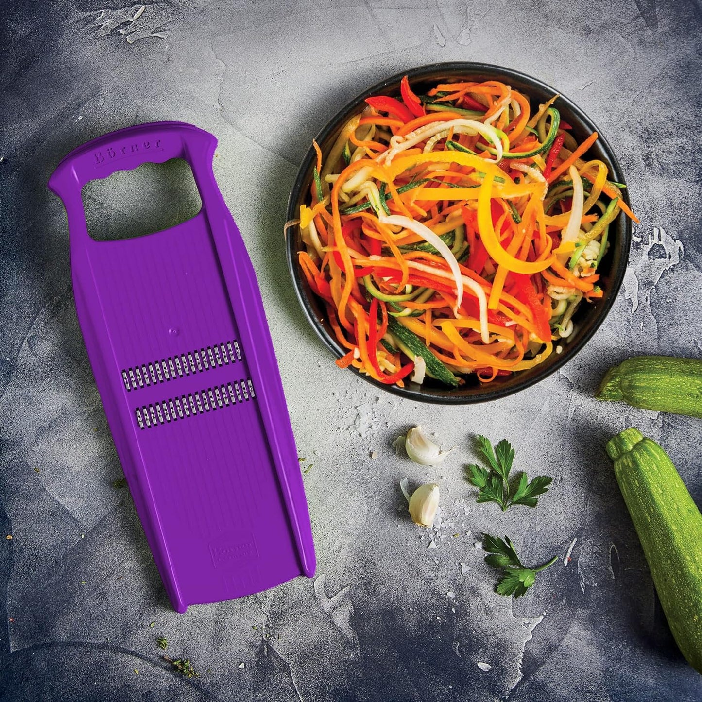 BORNER Roko PowerLine | Vegetable Grater Börner - Quality Made in Germany, Color:Orange