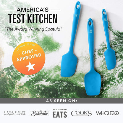 DI ORO Silicone Spatula Set - Rubber Kitchen Spatulas for Baking, Cooking, & Mixing - 600°F Heat-Resistant & BPA Free Silicone Scraper Spatulas for Nonstick Cookware - Dishwasher Safe (4pc, Black)