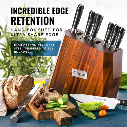 Cutluxe Kitchen Knives, 5 Pcs Chef's Knife Set – Razor Sharp German Steel, Full Tang, Ergonomic Handles – Artisan Series