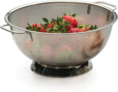 RSVP International Endurance Kitchen Collection Colander Strainer, Mini, Pierced Stainless Steel