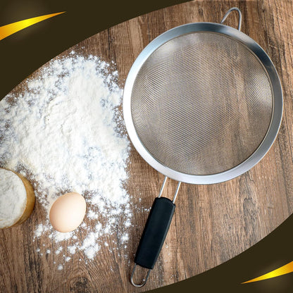 Set of 3 Fine Mesh Strainers for Kitchen | 3.4 inch, 5.5 inch and 7.9 inch Stainless Steel Strainer