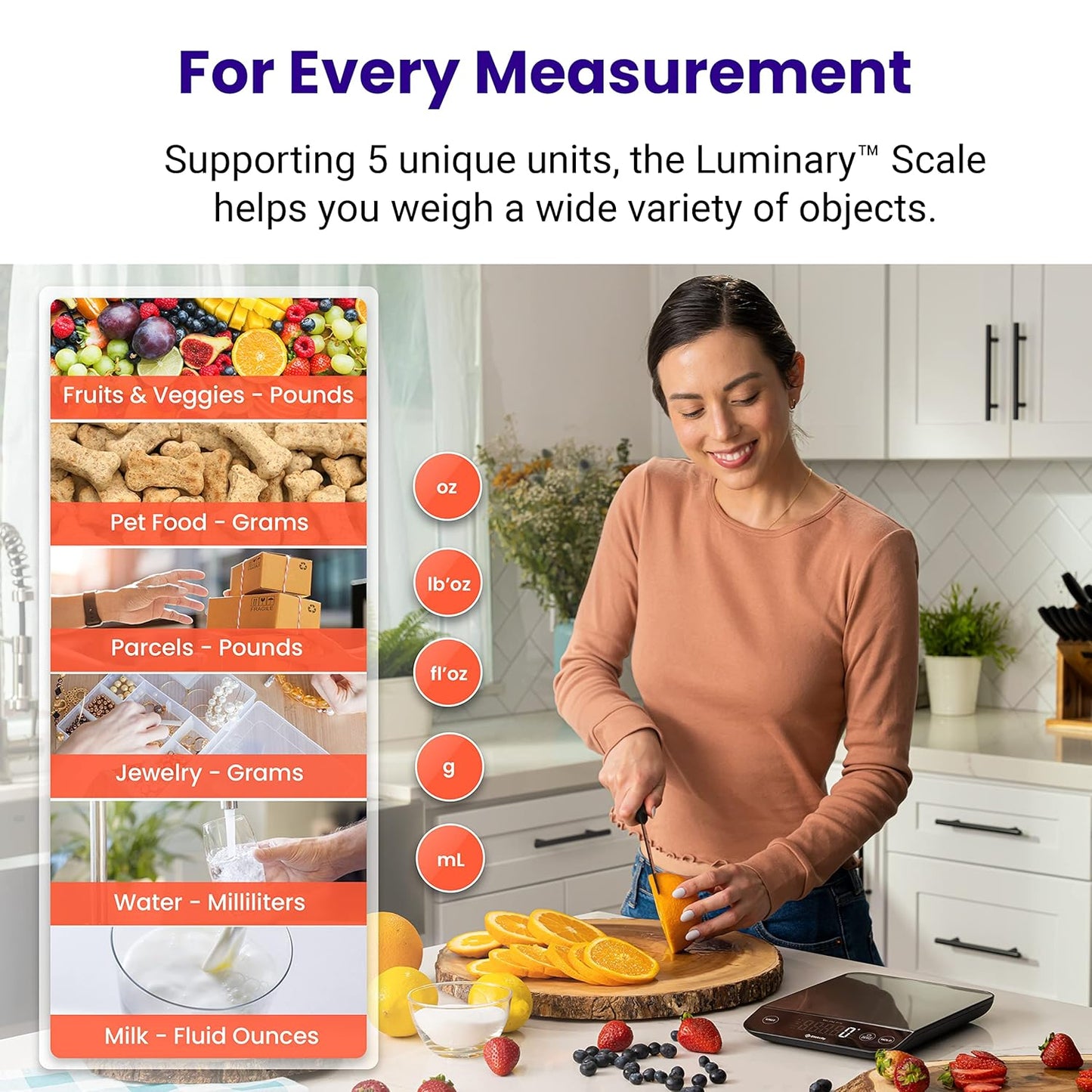 Etekcity Smart Food Kitchen Scale with Nutritional Calculator, Free App with 19 Nutrients Tracking, Calorie, Marco, Digital grams and ounces for weight loss, Premium Stainless Steel, 11lb