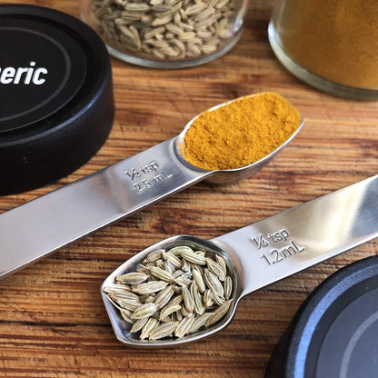 AllSpice Stainless Steel Double Sided Measuring Spoon- Teaspoon and Tablespoon