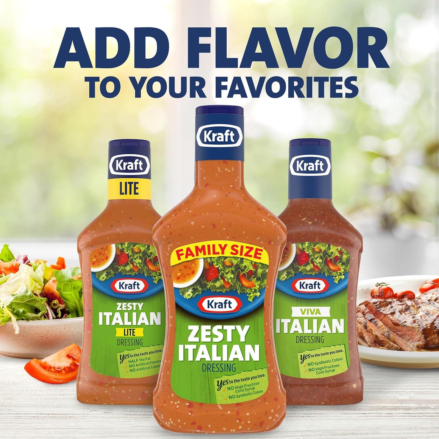 Kraft Zesty Italian Dressing Family Size, 24 fl oz Bottle