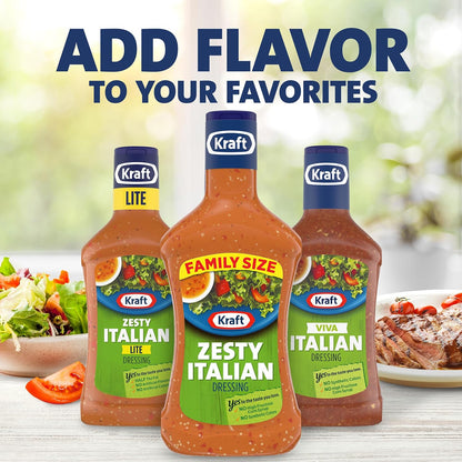 Kraft Zesty Italian Dressing Family Size, 24 fl oz Bottle