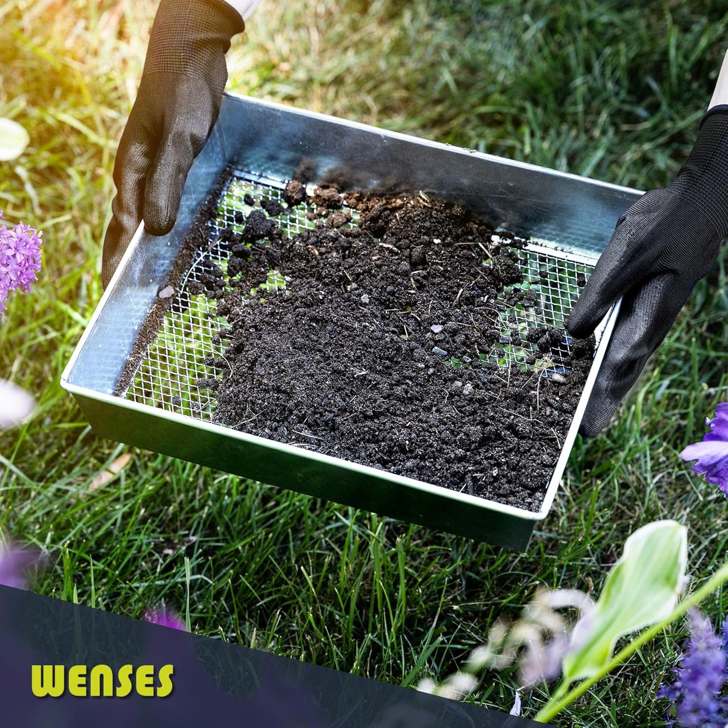 Soil Sifter, Standard Size (12 x 10 inches) with 1/8-inch Mesh, Garden Sieve for Dirt, Sand, Rocks, and Compost