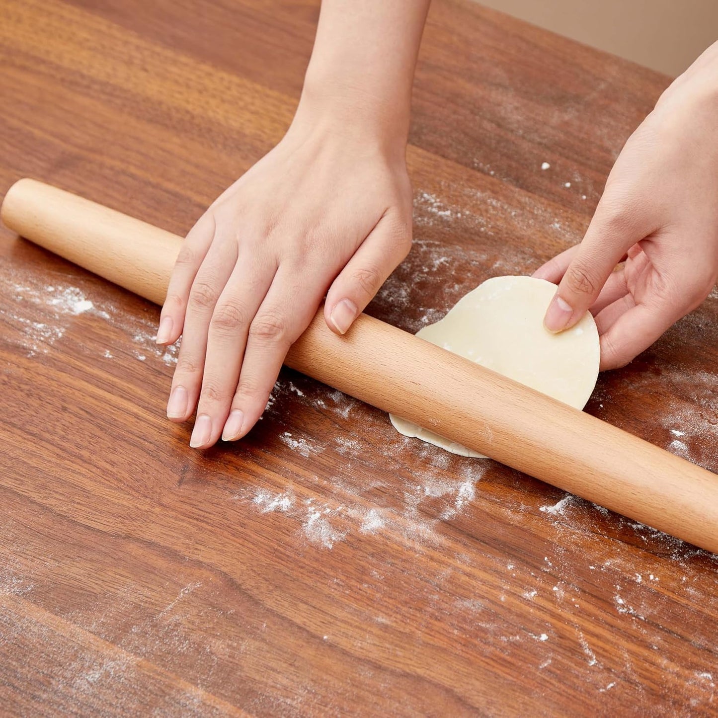 French Rolling Pin for Dough - Fulimax 16" Classic Wood Rolling Pins for Baking, Dough Roller for Fondant Pizza Pie Crust Cookie Pastry Pasta, Kitchen Baking Supplies, Beech Wood