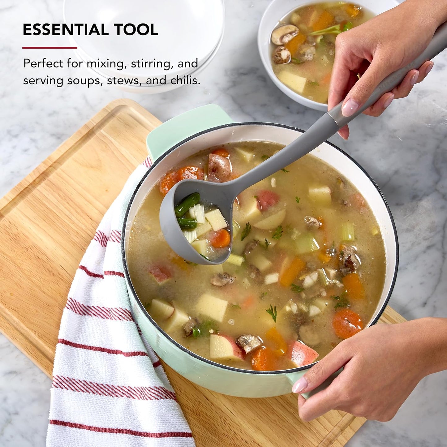 KitchenAid Spoon Spatula with Curved Edges and Stainless Steel Handle, Nonstick Safe, Durable, Dishwasher Safe