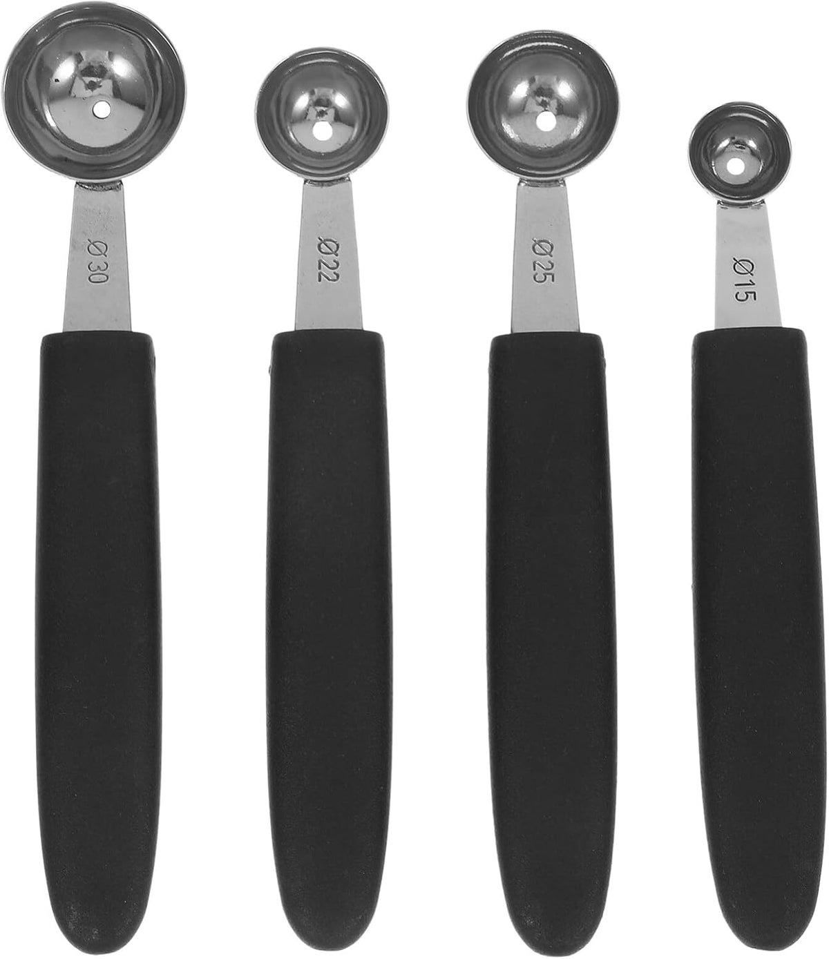 4pcs Stainless Steel Melon Baller Ice Cream Scoop Melon Ball Scoop Watermelon Spoon for Gelato Cantaloupe Ice Cream Watermelon Fruit