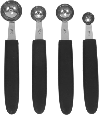 4pcs Stainless Steel Melon Baller Ice Cream Scoop Melon Ball Scoop Watermelon Spoon for Gelato Cantaloupe Ice Cream Watermelon Fruit