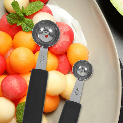4pcs Stainless Steel Melon Baller Ice Cream Scoop Melon Ball Scoop Watermelon Spoon for Gelato Cantaloupe Ice Cream Watermelon Fruit