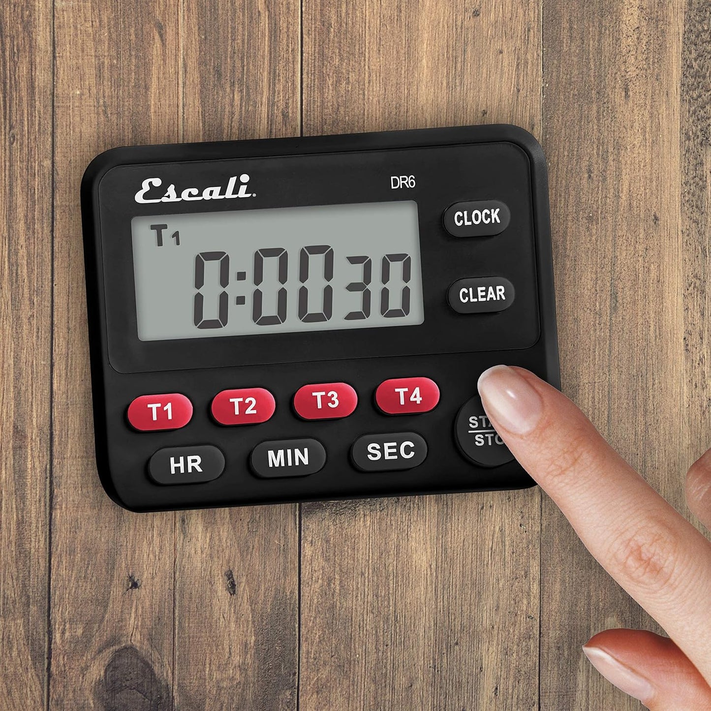 Escali Extra Loud Display Digital Kitchen Timer with Clock Mode, Recall Timer Magnetic Back