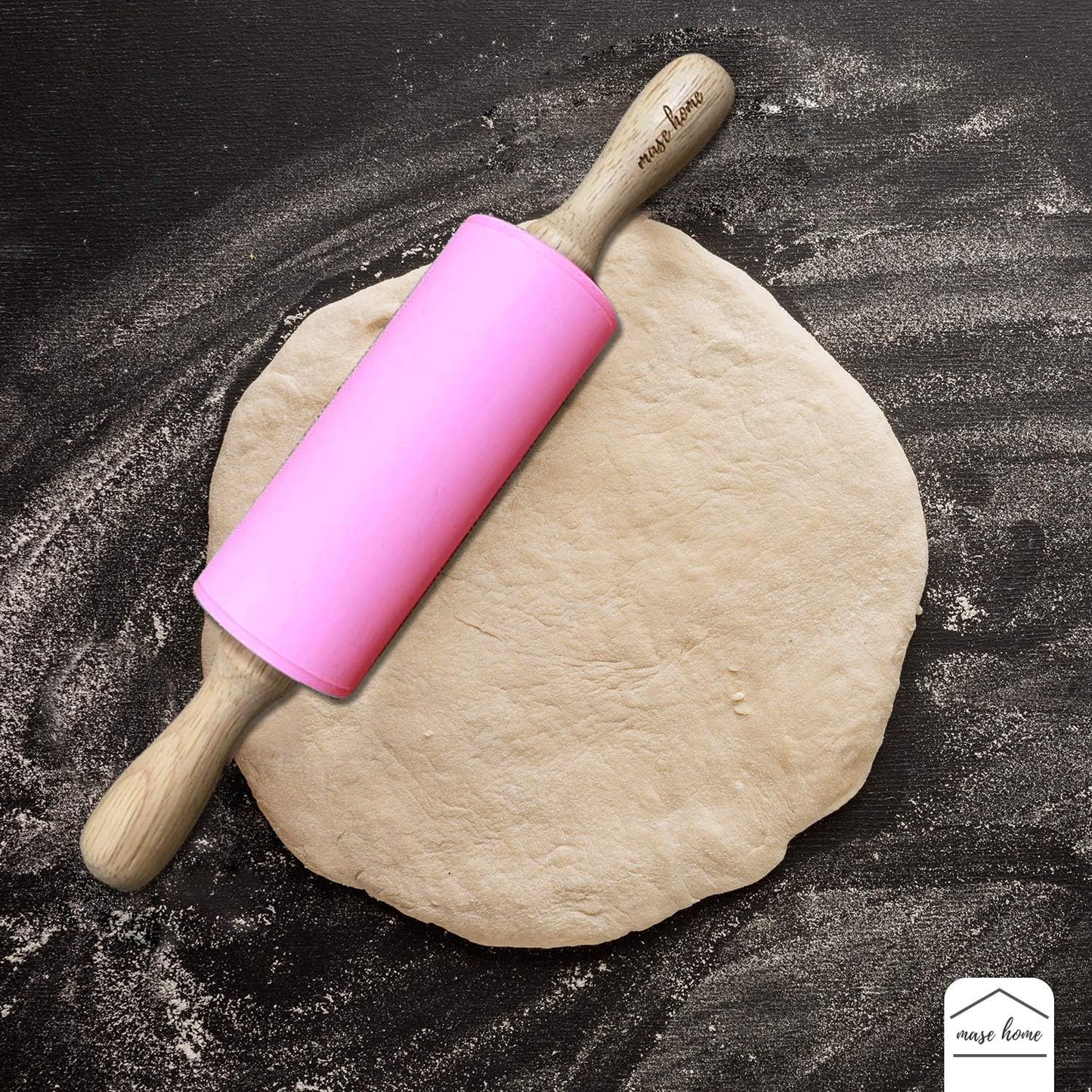 Mini Silicone Rolling Pin for Kids Baking – | Ideal for Toddlers, Playdough, Clay, Cookies & Pastry - 9" Small Size (Pink)