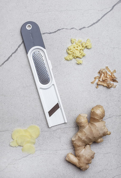 Microplane 3-in-1 Ginger Grater Tool - Black and Grey