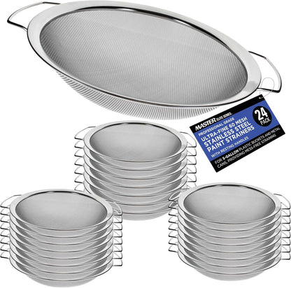 Master Elite 60 Mesh Stainless Steel Paint Strainer, 2 Pack - Fits Over 5 Gallon Paint Bucket Cans, Strains Filters Removes Debris, Particles, Impurities from Coating and Liquids - Drain, Rinse Food