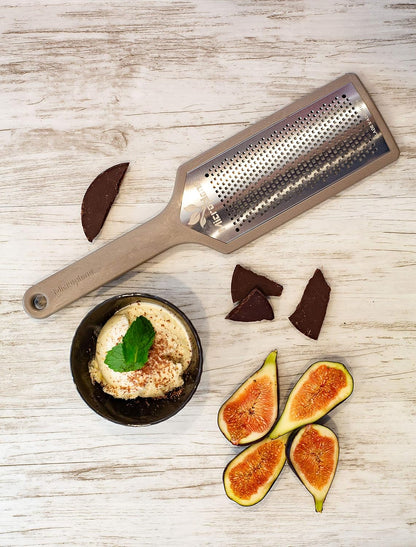 Microplane EcoGrate Series - Fine Cheese Grater with Peacock Blue Frame | USA-Made Blade