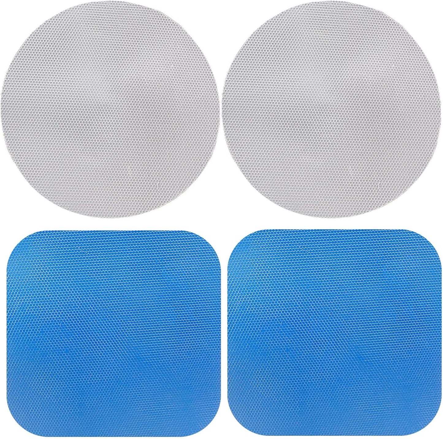 Jiozermi 4pcs Rubber Jar Opener Gripper Pads, Anti-Slip Multi-Purpose Kitchen Coasters Jar Gripper Pad Bottle Lid Openers, Blue and Grey