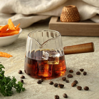 6OZ Espresso Cups, JINLIFA Glass Espresso Shot Measuring Cup with V-Shaped Mouth, Markings in both oz& ml