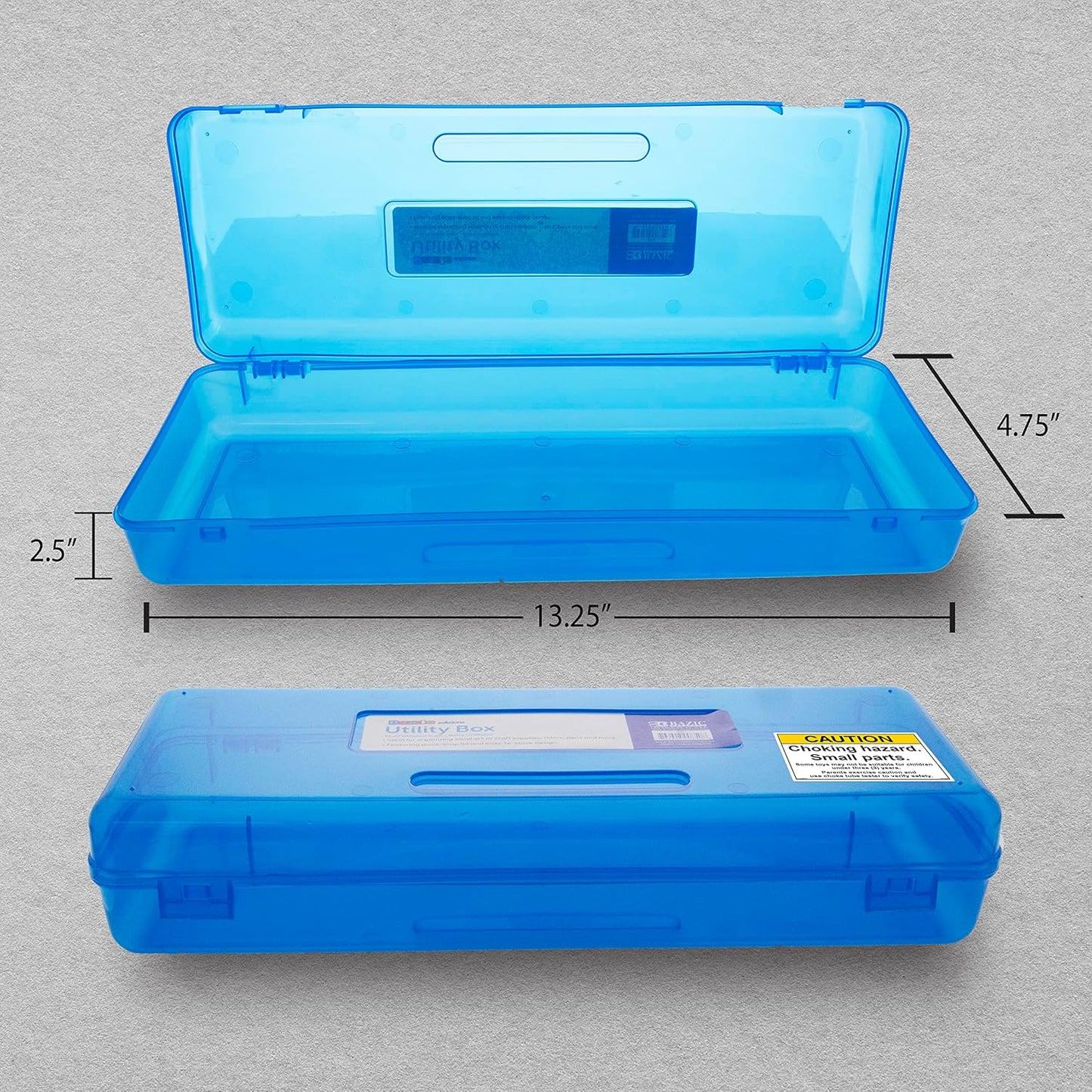 BAZIC PRODUCTS Clear Utility Box, Ruler Length, 1 Count, Polypropylene