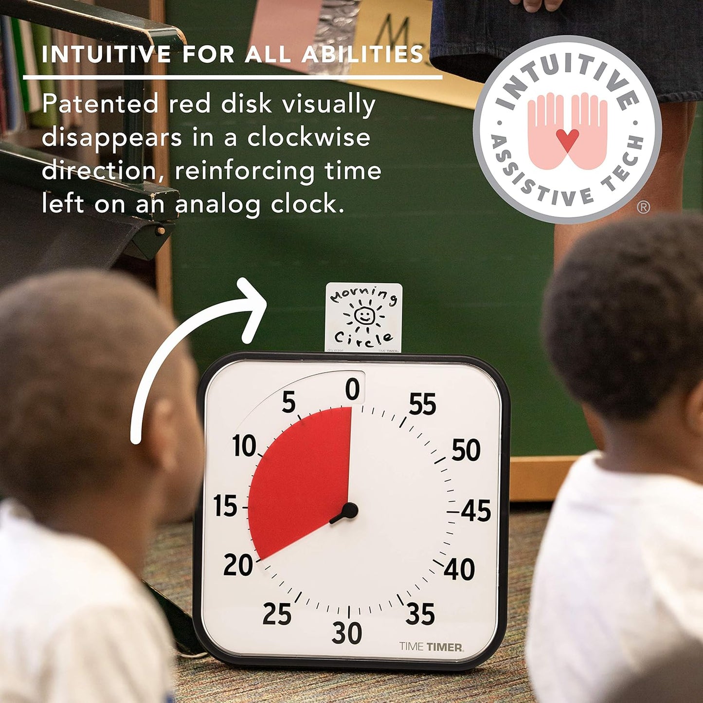 TIME TIMER 8 inch Visual Timer - 60 Minute Kids Desk Countdown Clock with Dry Erase Activity Card, Also Magnetic - for Kids Classroom, Homeschooling Study Tool, Task Reminder, Home and Kitchen Timer