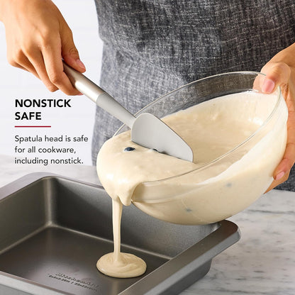 KitchenAid Spoon Spatula with Curved Edges and Stainless Steel Handle, Nonstick Safe, Durable, Dishwasher Safe