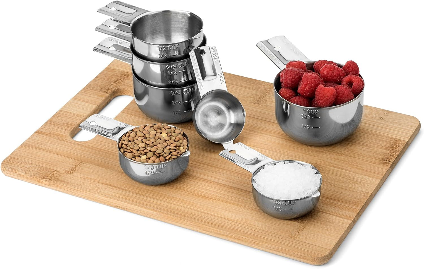 Hudson Essentials Stainless Steel Measuring Cups and Spoons Set - Stackable Set with Spout (11 Piece Set)
