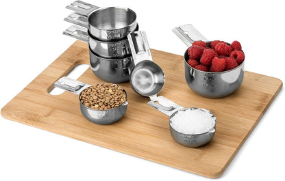 Hudson Essentials Stainless Steel Measuring Cups and Spoons Set - Stackable Set with Spout (11 Piece Set)
