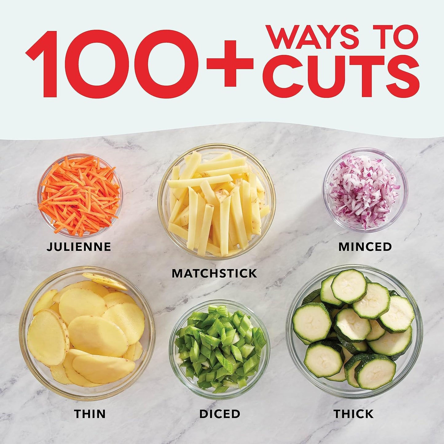 Dash Safe Slice® Mandoline - Compact, Foldable Food Slicer - Slice, Dice, Julienne & More - Perfect for Quick Food Prep - Recipe Guide Included - Aqua
