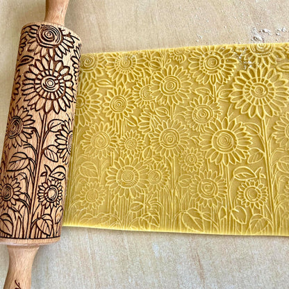 BEEHIVE Embossing Rolling Pin with Pattern. Laser Engraved Embossing Dough Roller for Homemade Cookies and Pottery by Algis Crafts