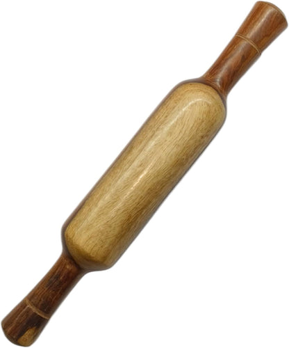 Natural Wooden Non-Stick Rolling Pin for Baking, 13 Inch Dough Roller with Handles for Pizza, Pie Crust, Cookies, Pasta, Pastry,Dumpling & Roti-Poori