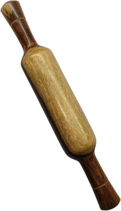Natural Wooden Non-Stick Rolling Pin for Baking, 13 Inch Dough Roller with Handles for Pizza, Pie Crust, Cookies, Pasta, Pastry,Dumpling & Roti-Poori