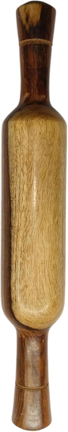 Natural Wooden Non-Stick Rolling Pin for Baking, 13 Inch Dough Roller with Handles for Pizza, Pie Crust, Cookies, Pasta, Pastry,Dumpling & Roti-Poori
