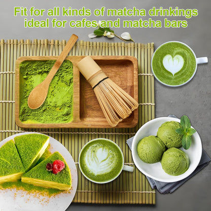 Matcha Whisk Set 5Pcs, Matcha Whisk, Ceramic Whisk Holder, Bamboo Scoop and Spoon, Powder Starter Sifter, Japanese Tea Tools For Ceremony Gift, Gift for Matcha Lovers Beginner