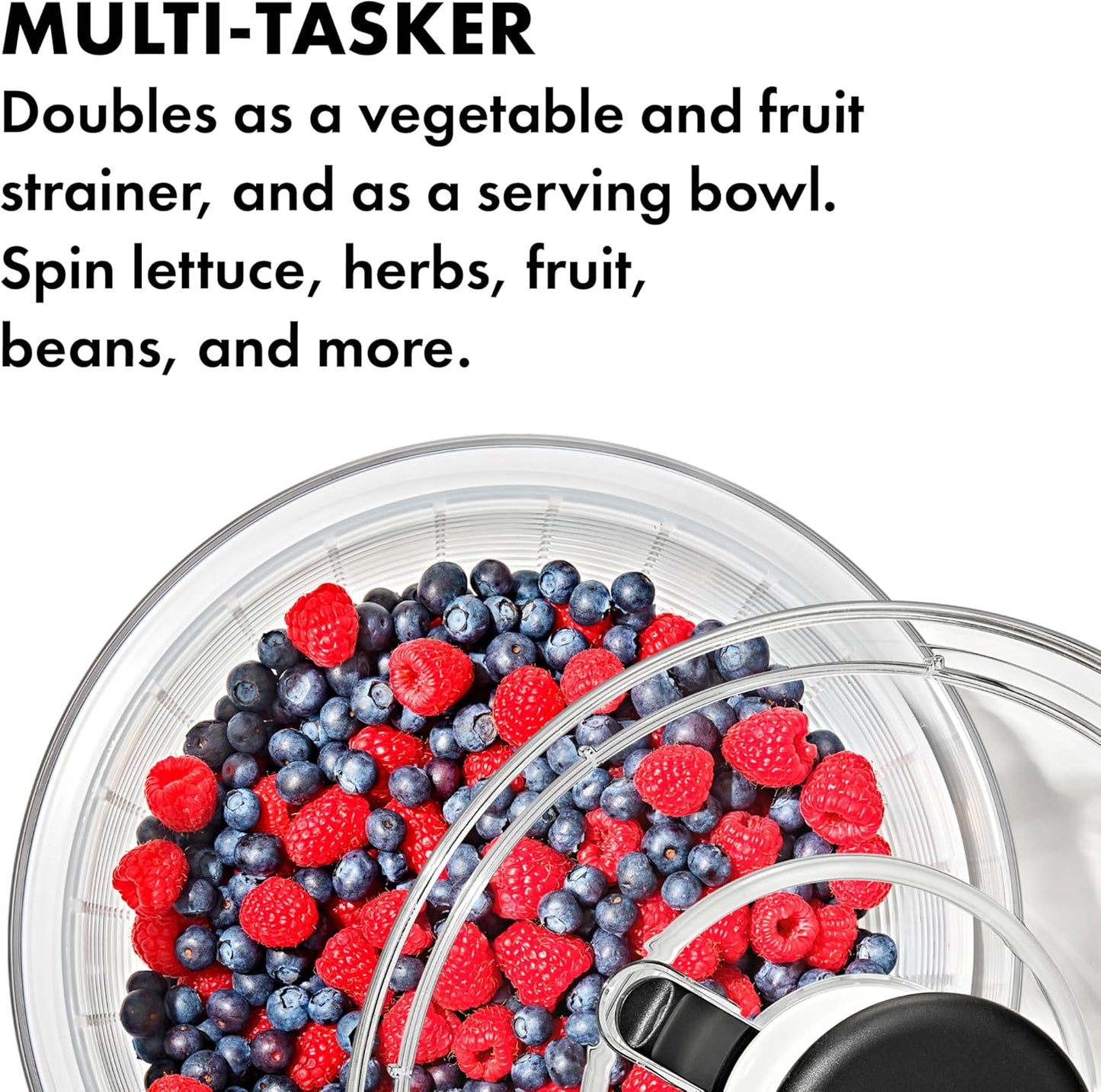 OXO Good Grips Salad Spinner - Large, Green Lettuce & Fruit Washer, BPA-Free, Easy One-Hand Pump