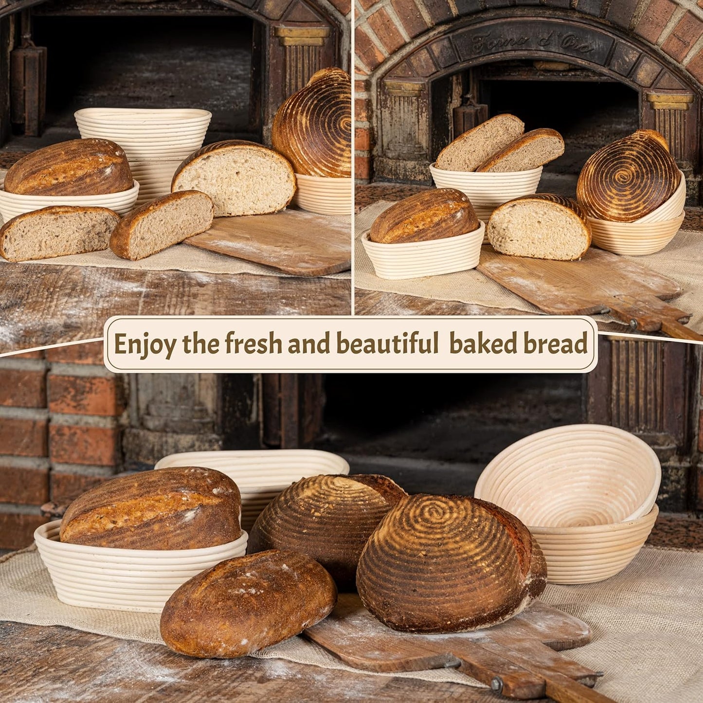 CRISS ELITE 11" Oval Banneton Proofing Basket Set of 2 - Sourdough Starter Kit with Bread Lame, Danish Whisk, Metal & Bowl Scrapers, Cleaning Brush - Professional Artisan Baker Gift Set