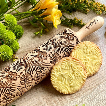 Embossing Rolling Pin SHELLS. Dough and Clay Roller for Embossed Cookies and Pottery. Cookie and Ceramic Stamp. Backing Gifts for Women by Algis Crafts