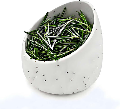Pottery Blue Handmade Herb Stripper Bowl Kitchen Tool for Efficient Parsley, Basil, Rosemary, Thyme, Mint Leaf Removal & Stripping ,Ceramic Stylish Serving Dish for Berries Nuts Dips Fruits Snacks